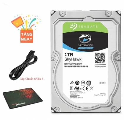 Ổ cứng HDD Seagate 2TB SkyHawk 3.5" inch SATA3 BH 12 Tháng