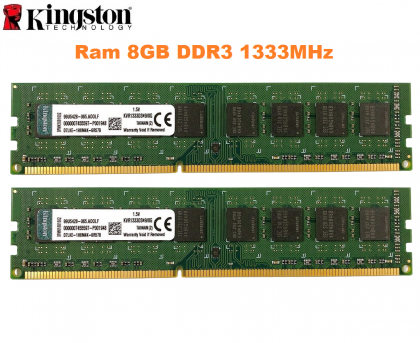 RAM PC Kingston DDR3 8GB Bus 1333MHz PC3-10600 1.5V Bảo Hành 12 Tháng 1 Đổi 1