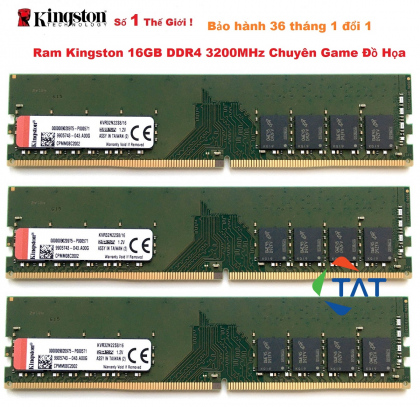 Ram PC Kingston 16GB DDR4 3200MHz PC Desktop - Bảo hành 1 tháng