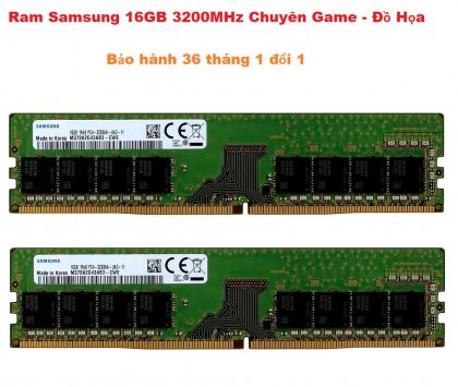 Ram Samsung 16GB DDR4 3200MHz Dùng Cho PC Desktop Bảo Hành 12 Tháng 1 Đổi 1