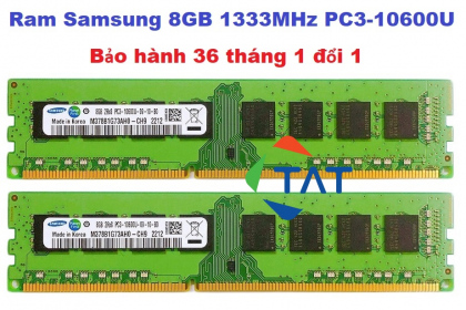 RAM PC 8GB 1333MHz DDR3 Samsung Kingston Hynix PC3-10600 1.5V Bảo Hành 12 Tháng 1 Đổi 1