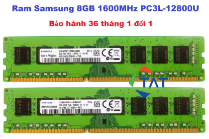RAM PC Samsung 8GB DDR3 1600MHz PC3L-12800 1.35V Bảo Hành 12 Tháng 1 Đổi 1