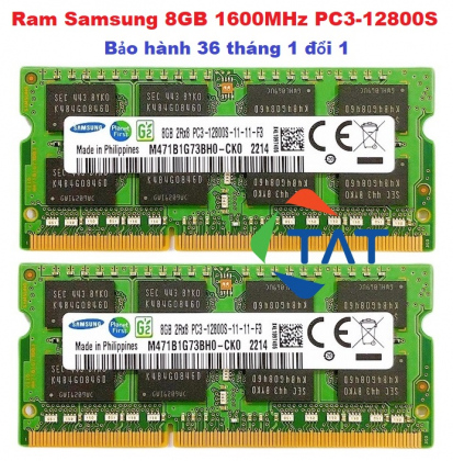 RAM Laptop Samsung 8GB DDR3 Bus 1600MHz PC3-12800 1.5V Bảo Hành 12 Tháng 1 Đổi 1